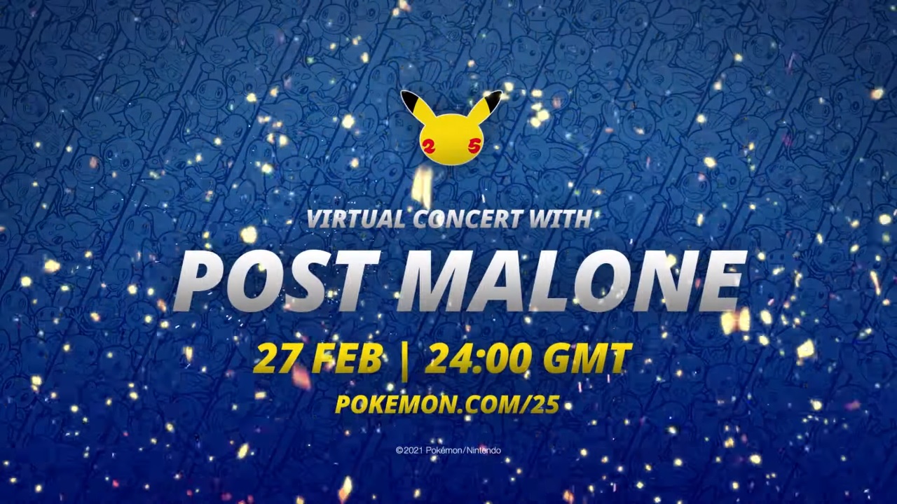 POKÉMON anuncia un concierto virtual con Post Malone por su 25 aniversario